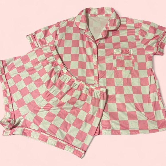 Othr Other - Pink and White Checkered Women's Pajamas